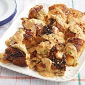 Chicken Breasts with Roasted Tomato-Queso Sauce