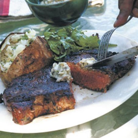 Rib-Eye Steak - Grilled with Brown Butter and Blue Cheese