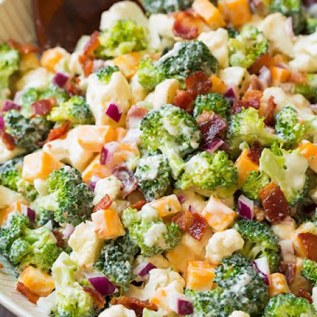 Broccoli and Cauliflower Salad