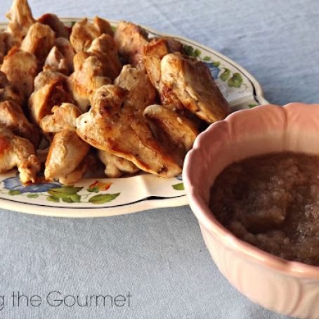 Meat:  Brined Chicken Breast with Sautéed Onion Dipping Sauce
