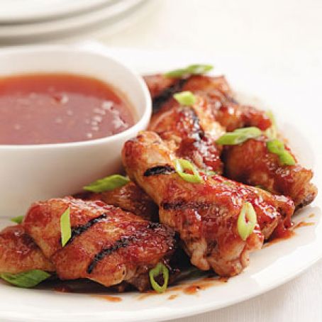 Grilled Peach BBQ Chicken Wings Recipe