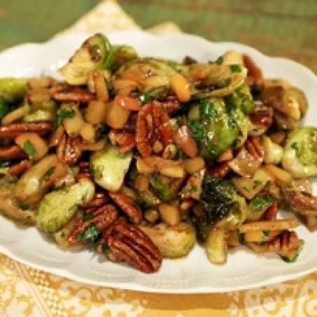 Caramelized Brussel Sprouts with Apples and Pecans