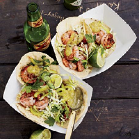 Shrimp Tacos with Tomatillo Salsa