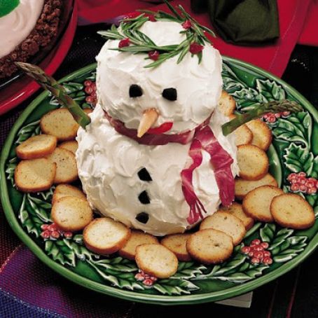 Appetizers: Make-Ahead Snowman Cheese Ball