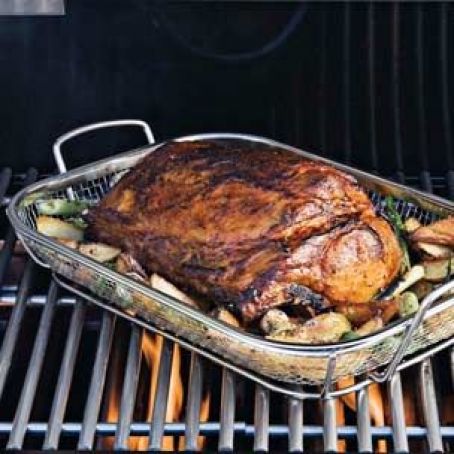 Deviled Pork Loin with Grilled Potatoes & Onions