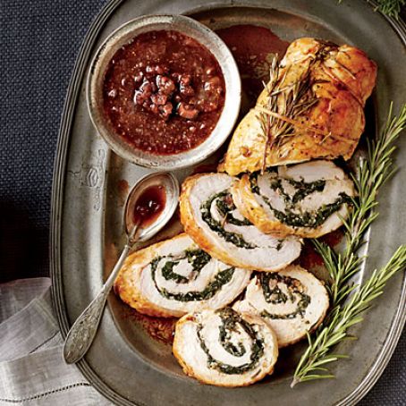 Turkey Roulade with Figgy Port Wine Sauce