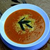 Butternut Squash Soup with Parmesan and Fried Sage Leaves