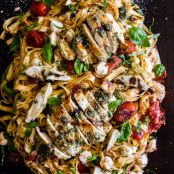 Pesto Chicken Caprese Salad