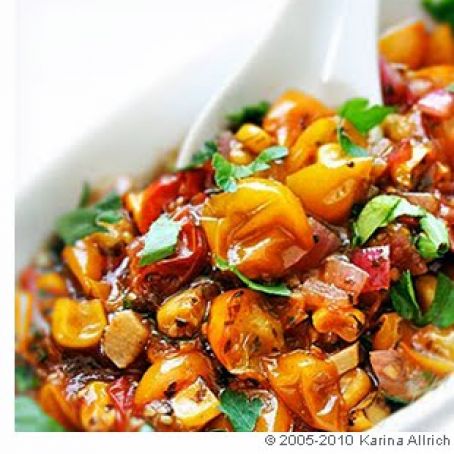 Roasted Yellow Tomato Salsa With Cilantro
