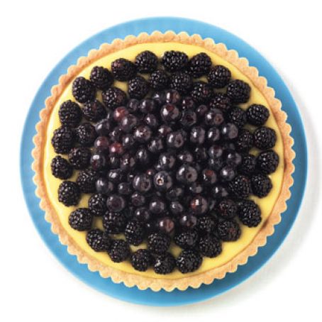 Lime Tart with Blackberries and Blueberries