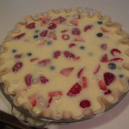 Strawberry, Raspberry and Blueberry Custard Pie