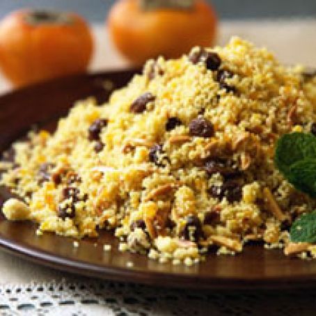 Couscous with Almonds, Raisins and Saffron Onions