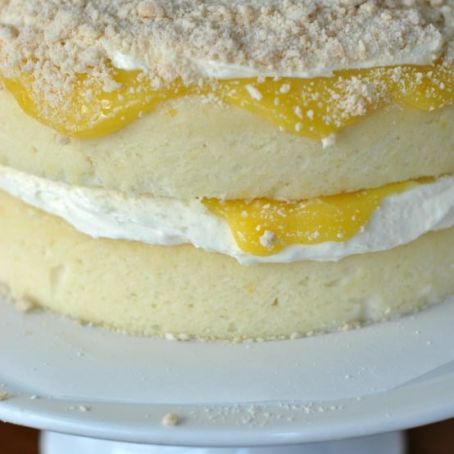 Lemon Cake with Creamy Filling and Lemon Curd