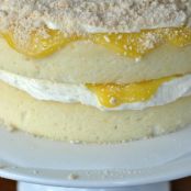 Lemon Cake with Creamy Filling and Lemon Curd