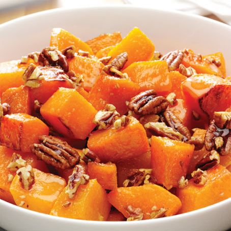 Roasted Butternut Squash with Pecan Ginger Glaze