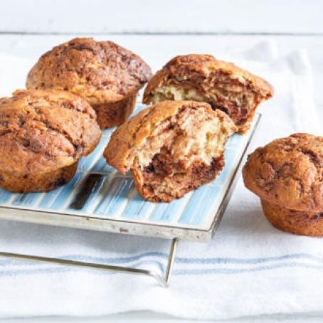 Chocolate-Peanut Butter-Swirled Banana Muffins
