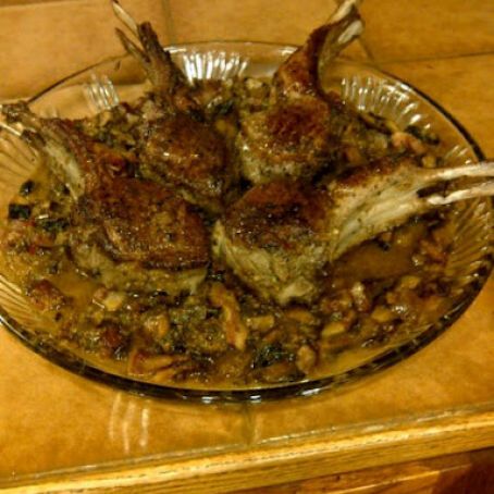 Lamb Chops with Portobello Mushrooms & Pancetta