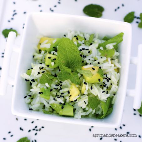 Jasmine Rice with Avocado, Mint & Black Sesame Seeds