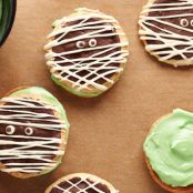 Mummy Sandwich Cookies with White & Dark Chocolate