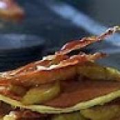Ricotta Pancakes with Roasted Golden Delicious Apples and Roasted Prosciutto