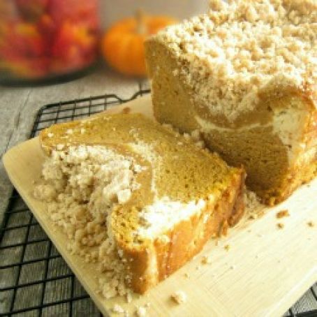 Bread: Pumpkin Streusel Bread with Cream Cheese Swirl