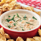 Crawfish Dip w Fried Bow Tie Pasta