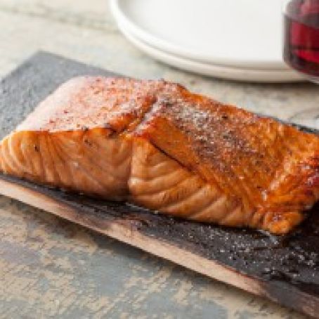 Planked Salmon with Honey-Balsamic Glaze