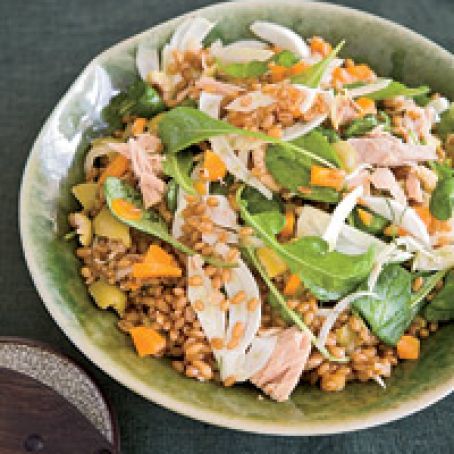 Warm Wheat Berries with Tuna, Fennel and Olives