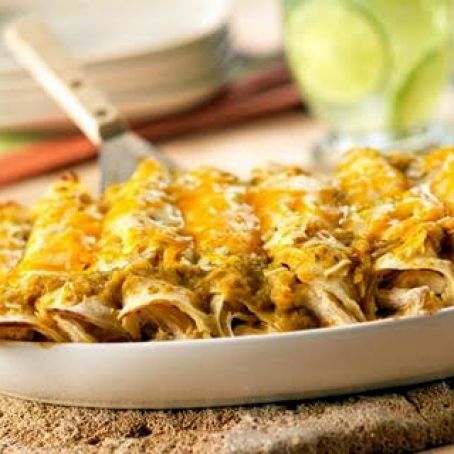 Cheesy Chicken Enchiladas Verde