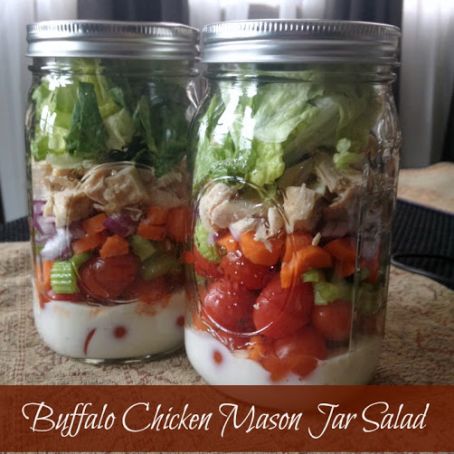 Buffalo Chicken Mason Jar Salad