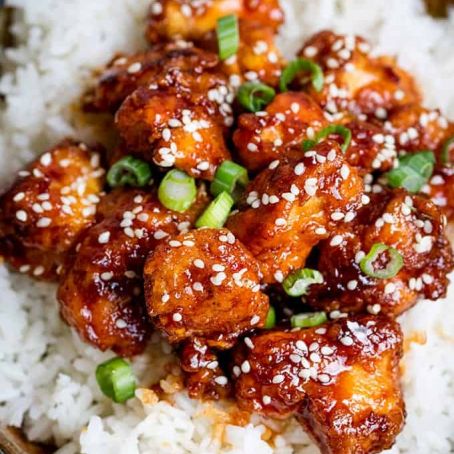 Crispy Sesame Chicken with a Sticky Asian Sauce
