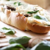 Spinach Chicken Alfredo French Bread Pizza