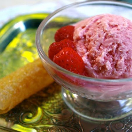 Jennifer Mclagan's Simple Strawberry Ice Cream with Brandy Snaps