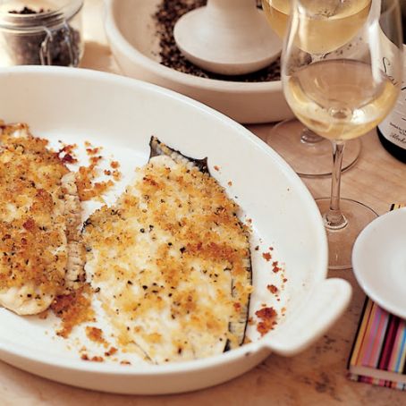 Baked Flounder with Parmesan Crumbs