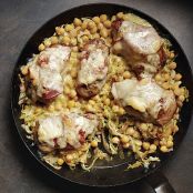 Pork Medallions with Chickpeas and Cabbage