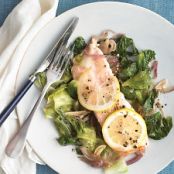Salmon with Escarole and Lemon