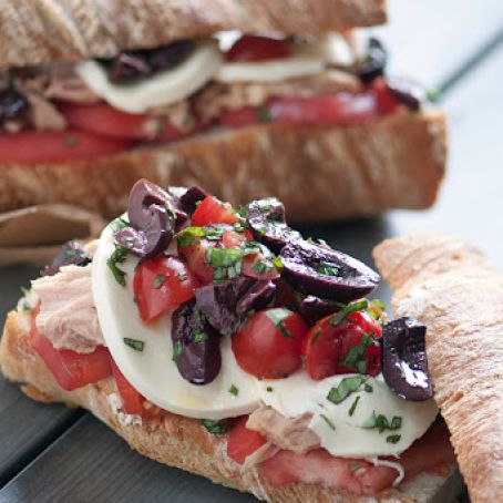Tuna & Olive Caprese Sandwich
