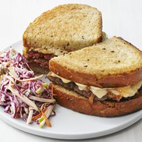 Patty Melts with Apple Slaw