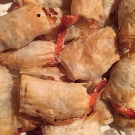 Herb and Feta Phyllo Wrapped Shrimp