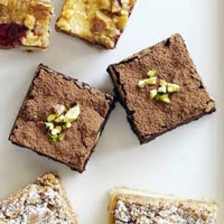 Deep Chocolate & Pistachio Brownies