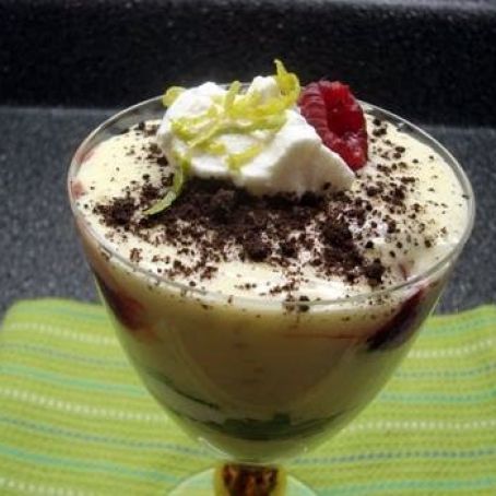 Lime and Raspberry Oreo Parfaits