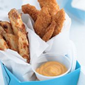 Oven-Fried Chicken Fingers and Fries