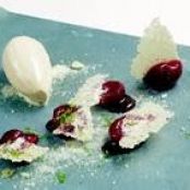 Cherries in Yogurt with Stout Ice Cream