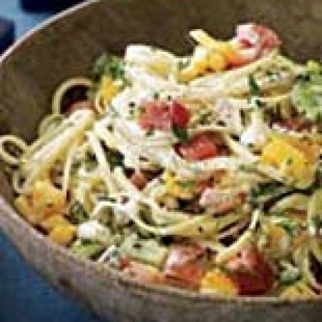 Herb Butter-and-Goat Cheese Linguine with Fresh Tomatoes