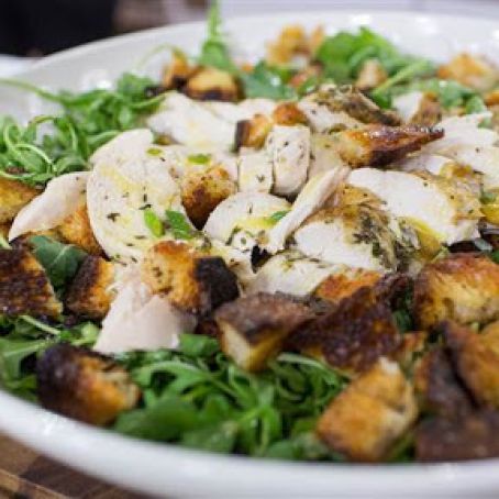 Roast Chicken over Baby Arugula Salad (Barefoot)
