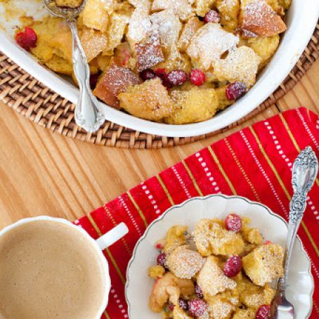 Eggnog Cranberry Baked French Toast