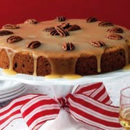 Pecan and Banana Cake with Buttered Rum Glaze