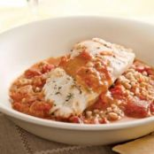 Cod with Tomato Cream Sauce for Two
