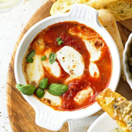 Baked Mozzarella and Tomato-Basil Soup