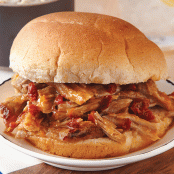 Instant Pot Chipotle-Apricot Pulled Pork BBQ Sandwich